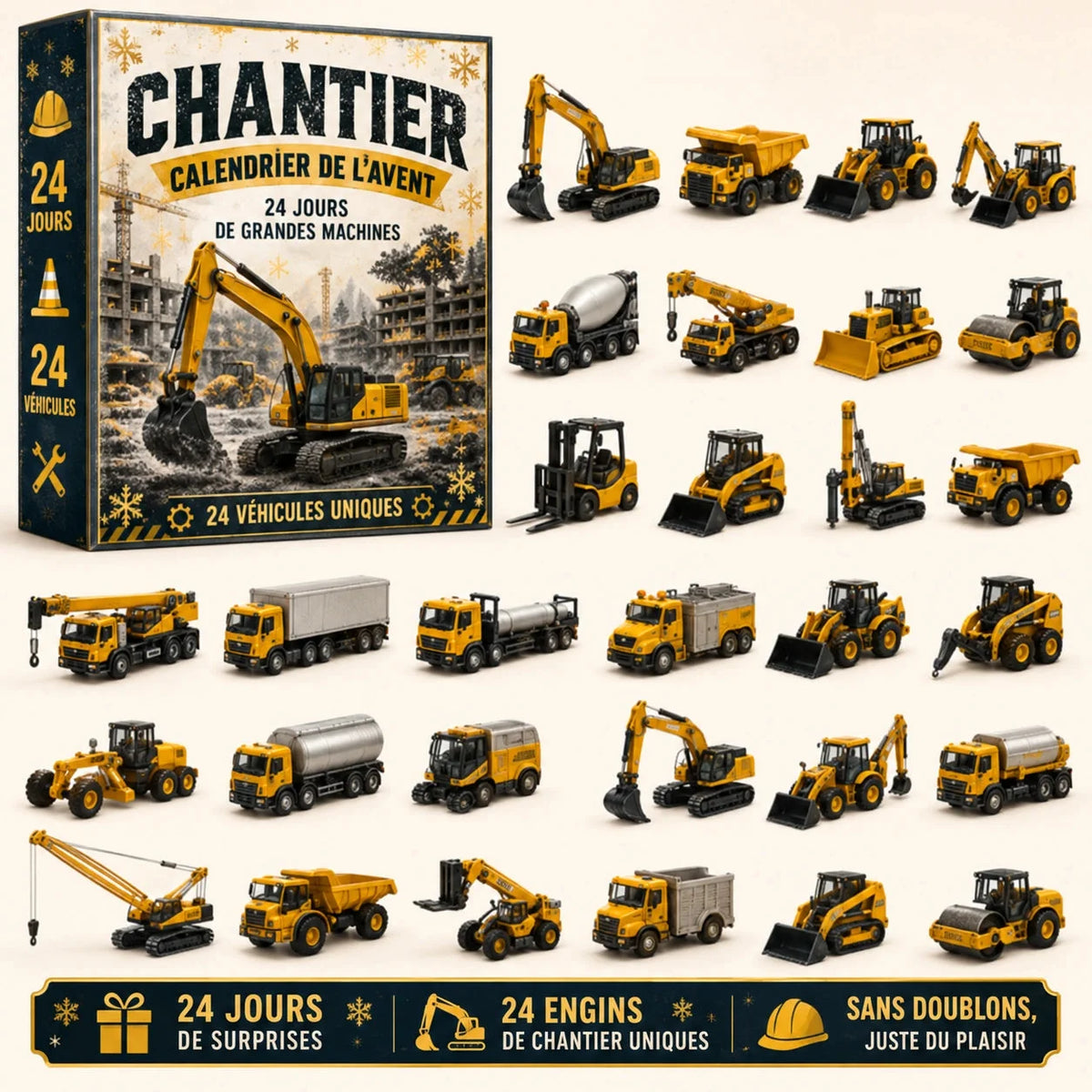 Calendrier de l'Avent de 24 véhicules miniatures