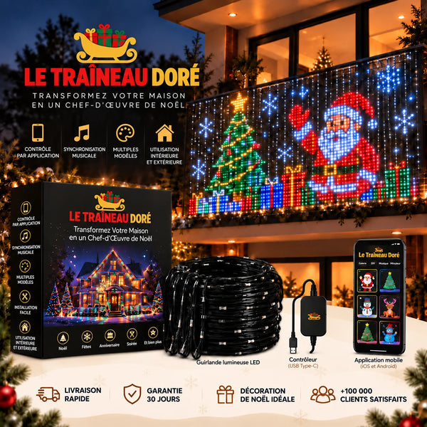 Rideau lumineux de Noël animé