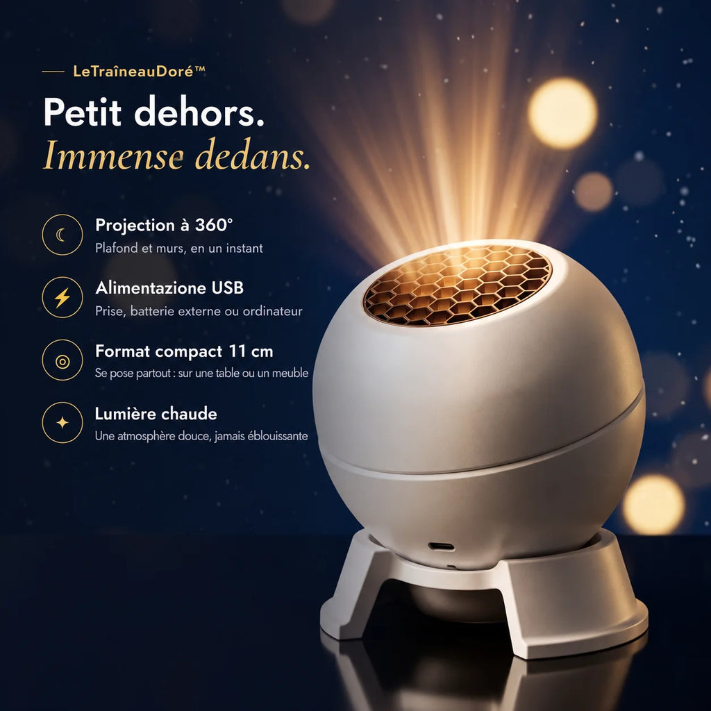 LeTraîneauDoré™ — Projecteur de Noël magique