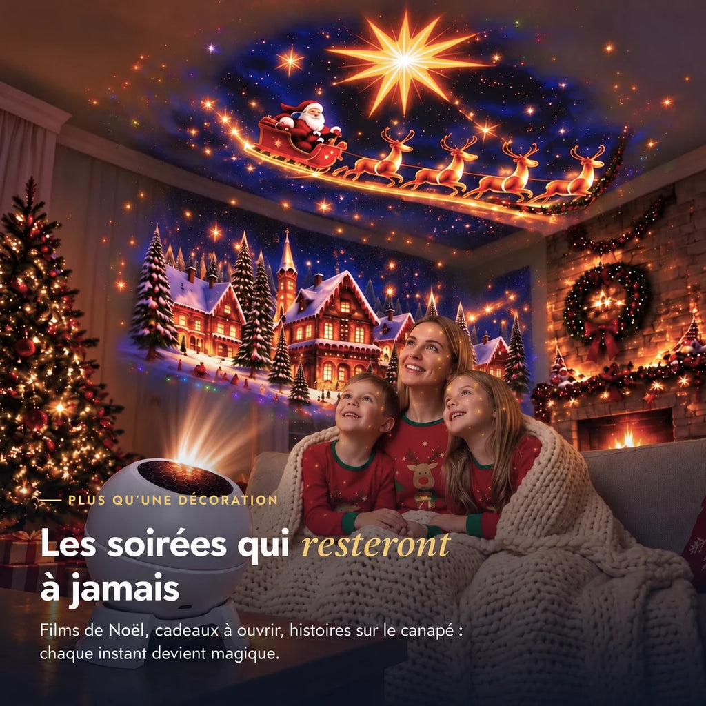 LeTraîneauDoré™ — Projecteur de Noël magique